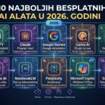 Kolaž logotipa besplatnih AI alata za 2026. godinu