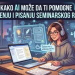 Student koristi laptop sa AI alatom za pisanje seminarskog rada